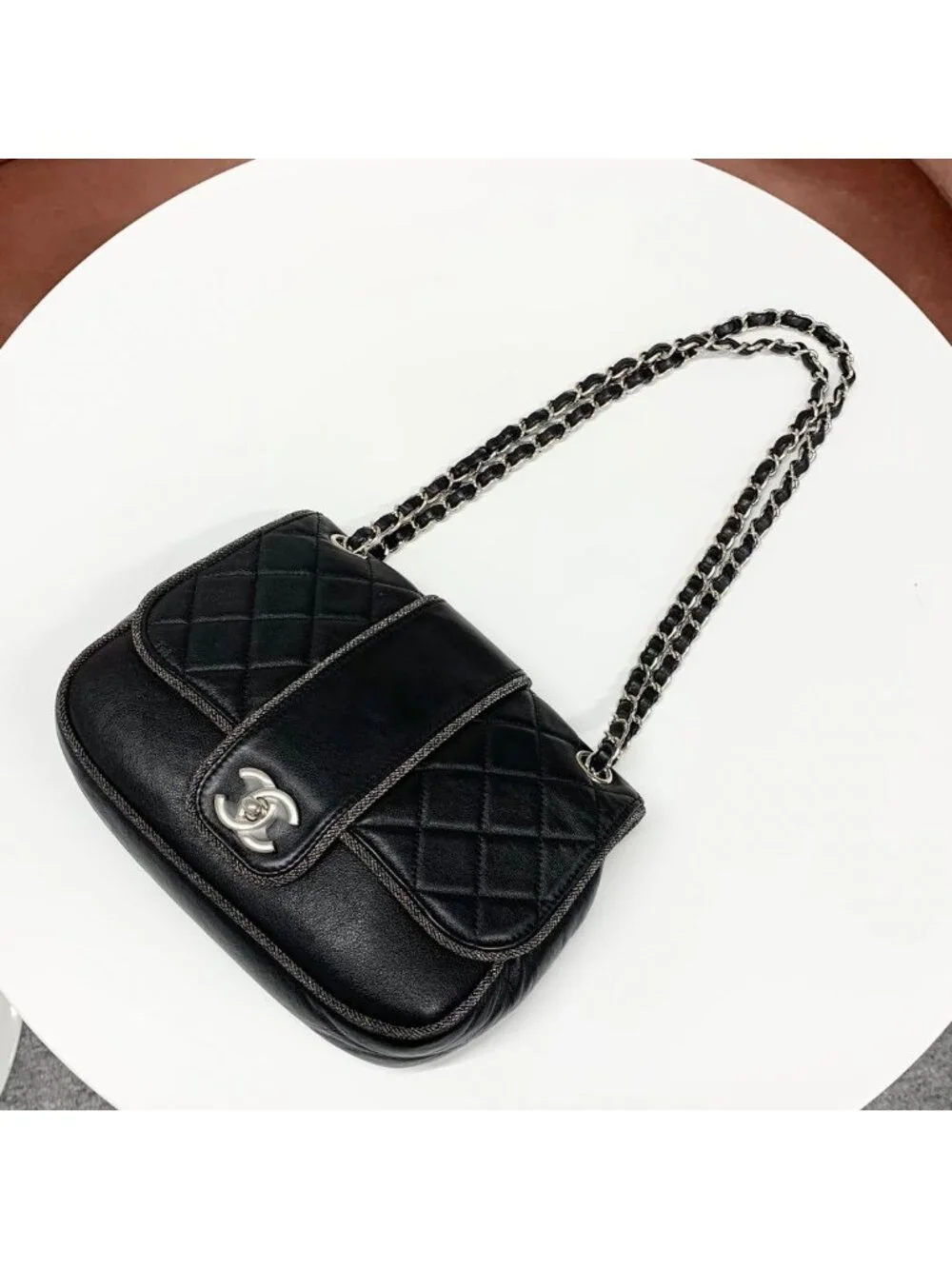 Chanel Quilted Lambskin Turnlock Shoulder Bag